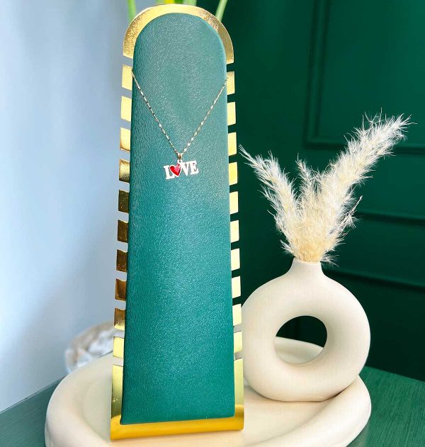 آویز LOVE با قلب نگینی