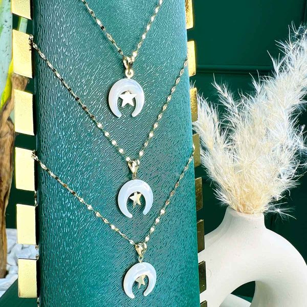 آویز ماه و ستاره صدفی